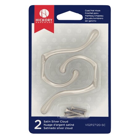 Hickory Hardware Coat Hook Double, 2PK V02P27120-SC